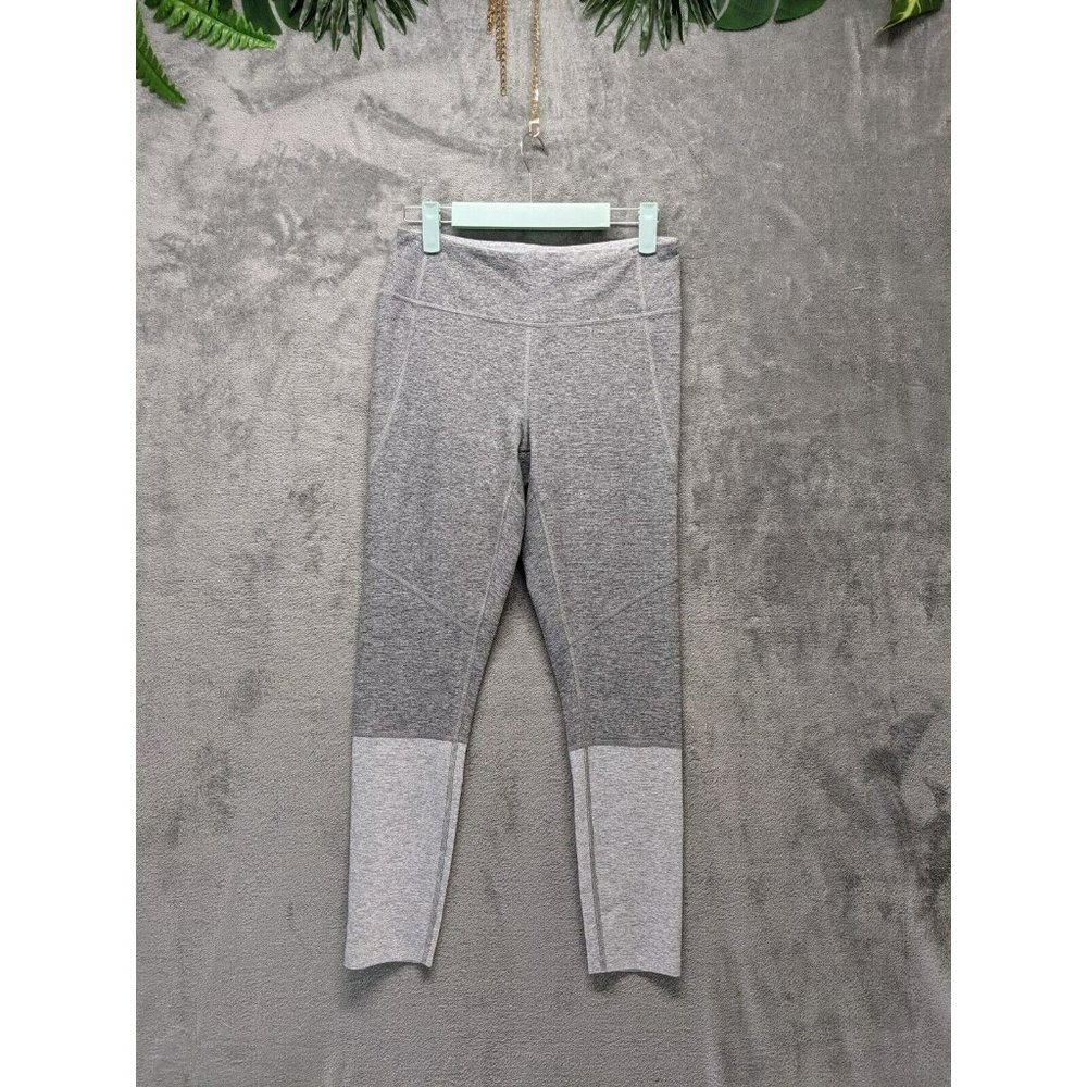 🍑OUTDOOR VOICES Women Activewear Yoga Leggings Solid Gray Mini Pocket M(8-10)